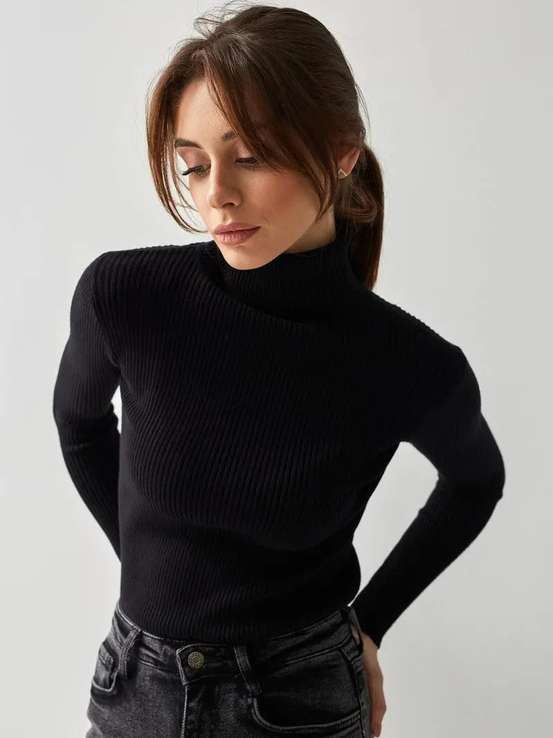 Women's Casual Slim Fit Turtleneck Knitted Sweater