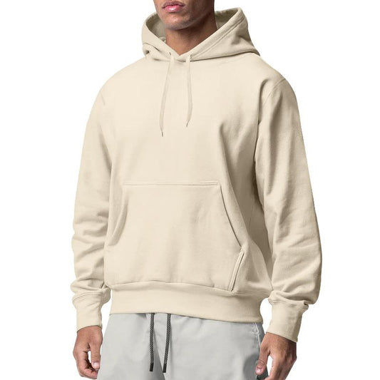 Men's Solid Loose Casual Sports Fitness Hoodie