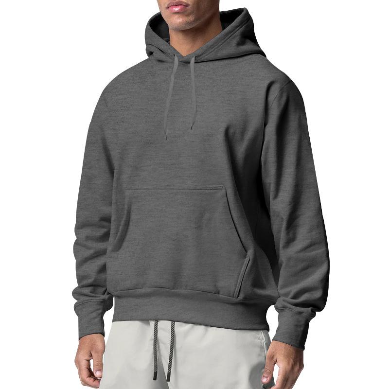 Men's Solid Loose Casual Sports Fitness Hoodie